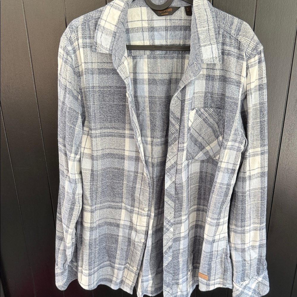 Men's Blue Plaid Casual Button Down Shirt